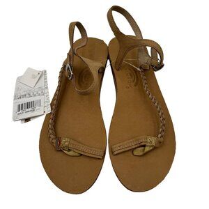Rainbow Sandals Marley Womens Single Layer Nubuck Leather Sandals W/Braided